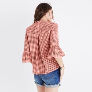 Madewell gingham top | ruffle sz L